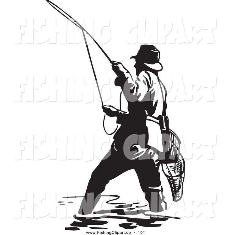 Fishing Clipart-young fisherman with fishing pole holding fish clipart