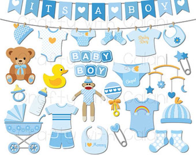Baby Boy Clipart Blue Baby Shower Clipart Vector By Vr Digital