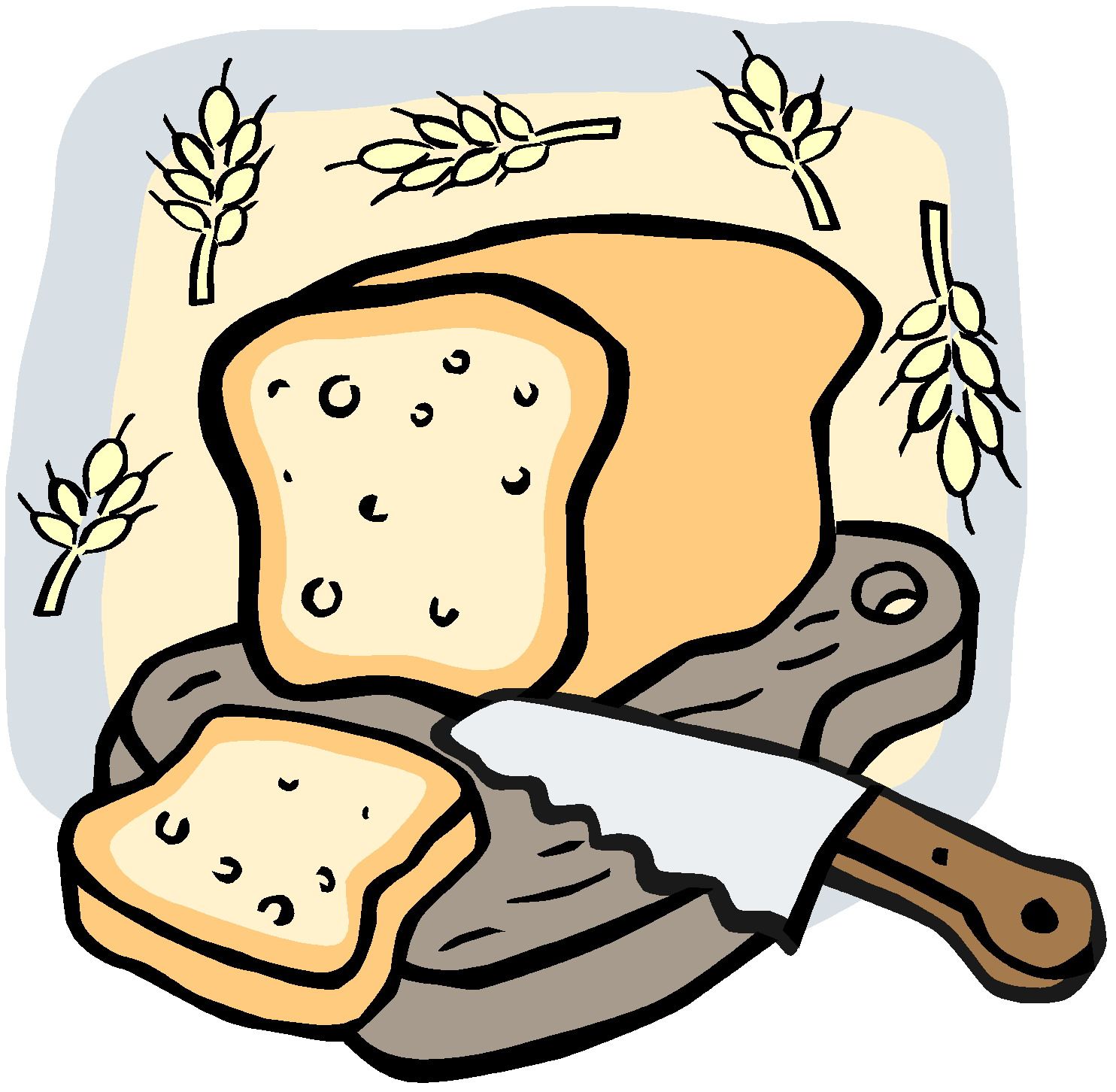 Freshly Baked Bread Illustration - Wheat, Slice & Knife
