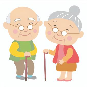 Grandpa and grandma standing lovely image Vector Image