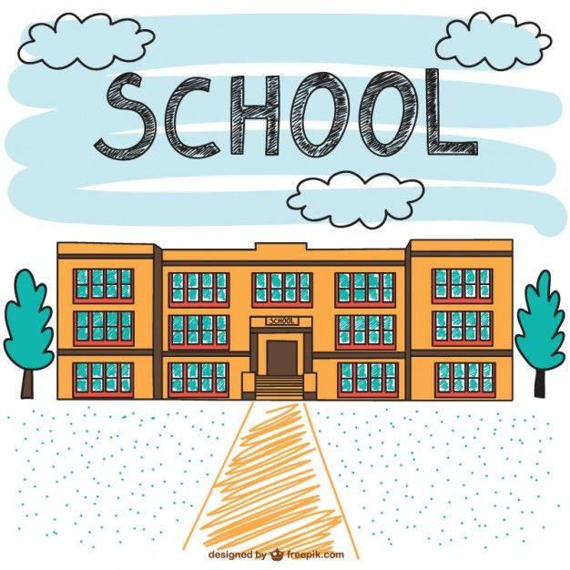 how to draw a school building