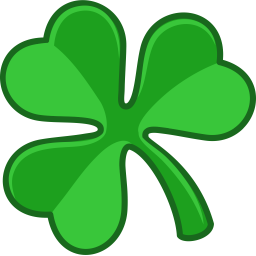 A vibrant green four-leaf clover symbolizing luck and Irish heritage.