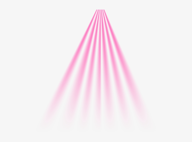 Pink light beams radiating downward from a central point on a white background, creating a soft spotlight effect.