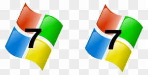 Two identical Windows 7 logo icons with the number 7 overlaid, on transparent background.