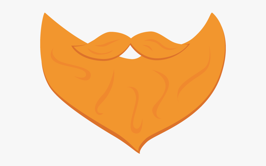 Stylized orange beard and mustache illustration with smooth curves and shading details.