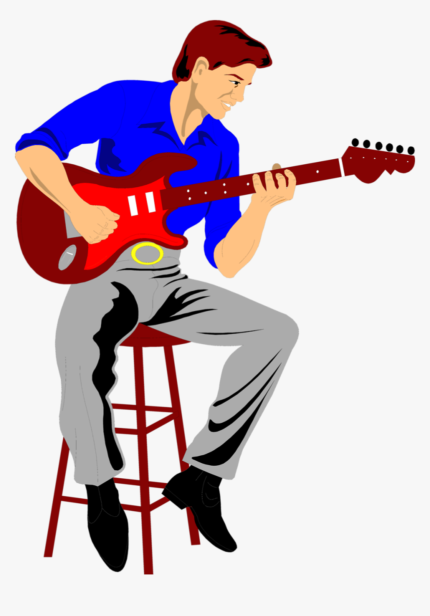Rock Guitarist Illustration - Electric Guitar Performance Clipart