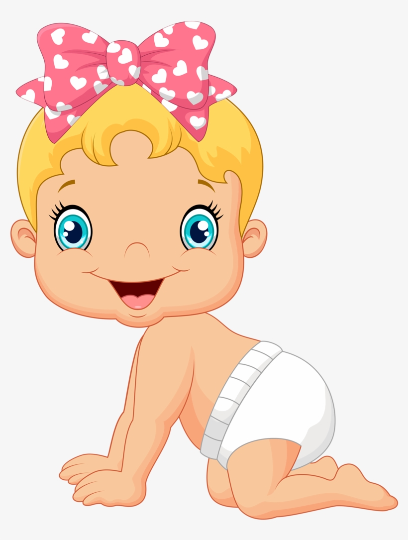 Vector Illustration Of Cartoon Baby Learn To Crawl Royalty Free Clip