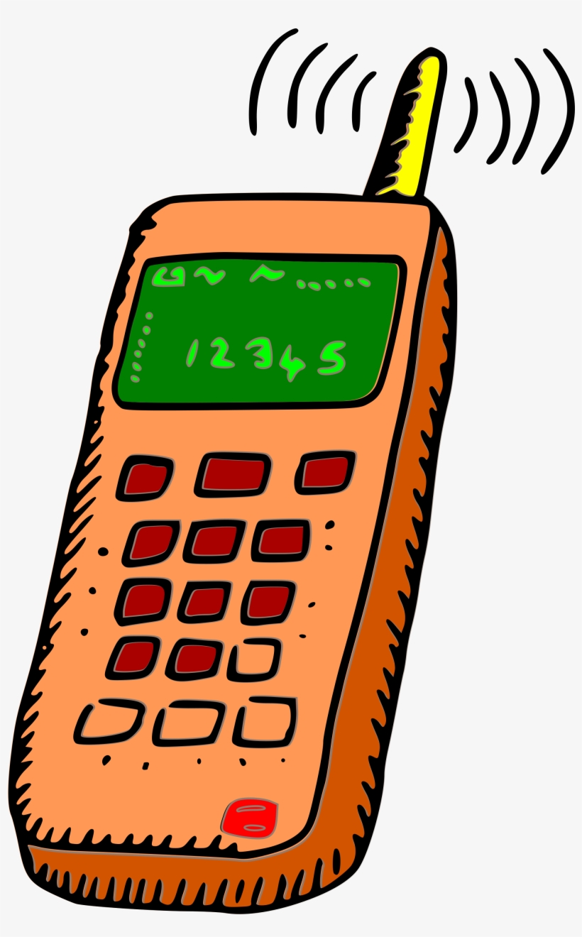 Retro Mobile Phone Illustration - Nostalgic 90s Cellphone Clipart