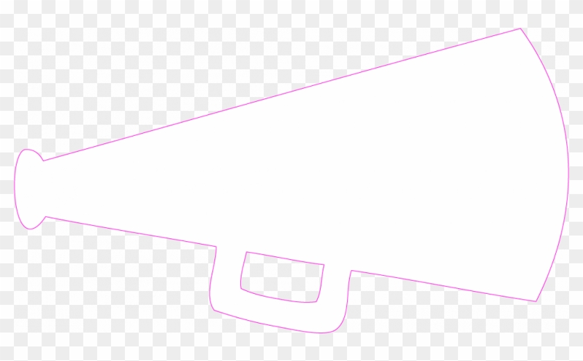 Pink-outlined megaphone silhouette on transparent background, symbolizing announcement or amplification.