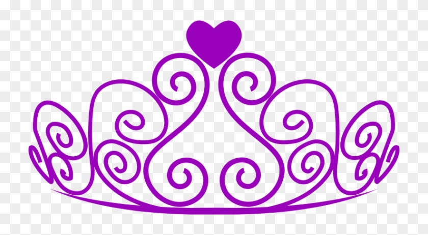 Purple ornate tiara with swirling designs and a heart at the center, on transparent background.