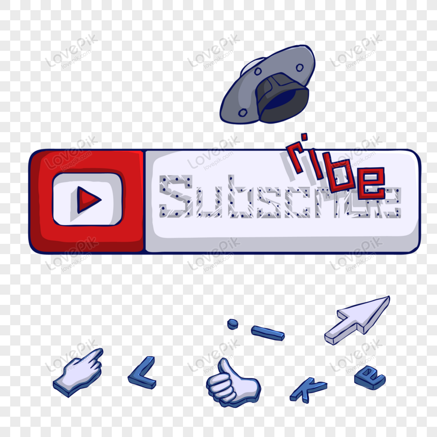 YouTube Subscribe Button Illustration - Free Clipart for Creators