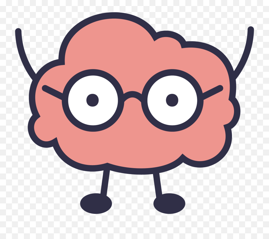 Fun Brain Character Illustration - Smart & Playful Design for Education & Tech