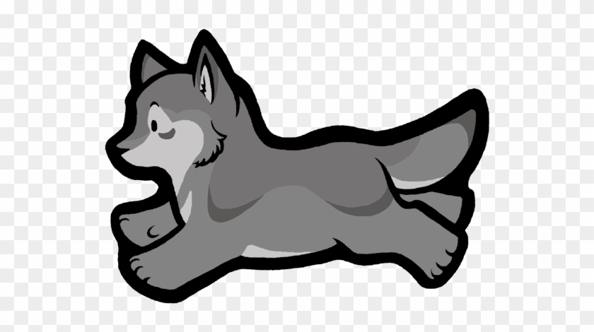 Playful Cartoon Wolf Pup Illustration - Free PNG Download