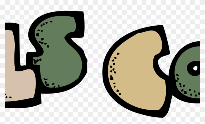 Stylized cartoon letters "LS" and "CO" in olive green and beige with black outlines and speckled texture.