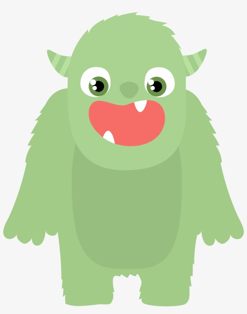 Cute Green Monster Illustration - Free Clipart for Kids & Designers