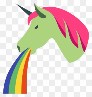 Unicorn Vomiting Rainbow - Whimsical Fantasy Illustration