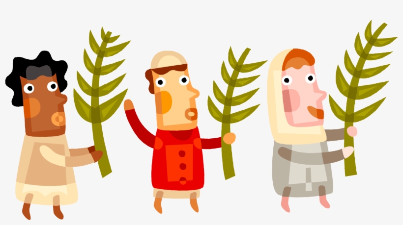 Palm Sunday Celebration Illustration - Diverse Community Gathering