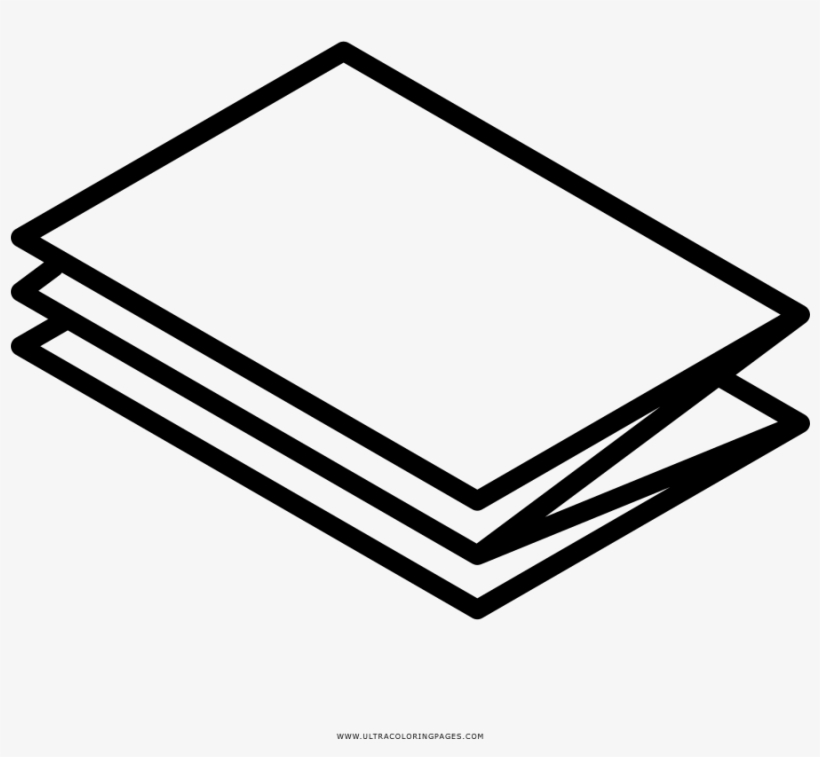 Stack of three blank paper sheets in isometric view, outlined in black.