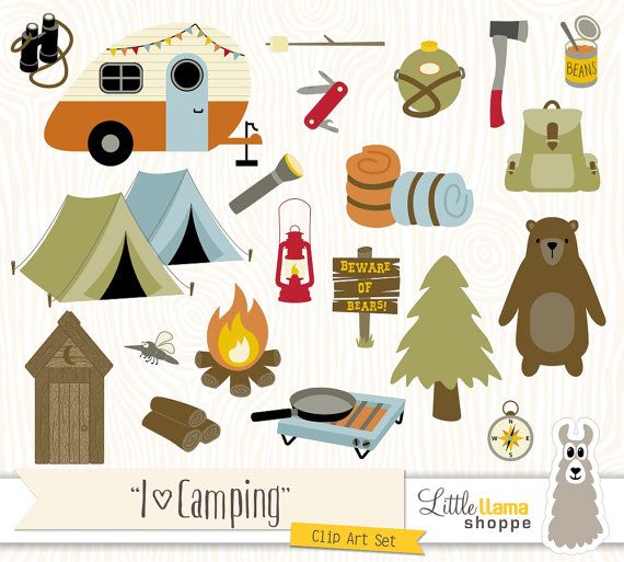 Camp Out Theme Digital Clip Art Sticker by Nikki Doodles | TPT - Clip ...