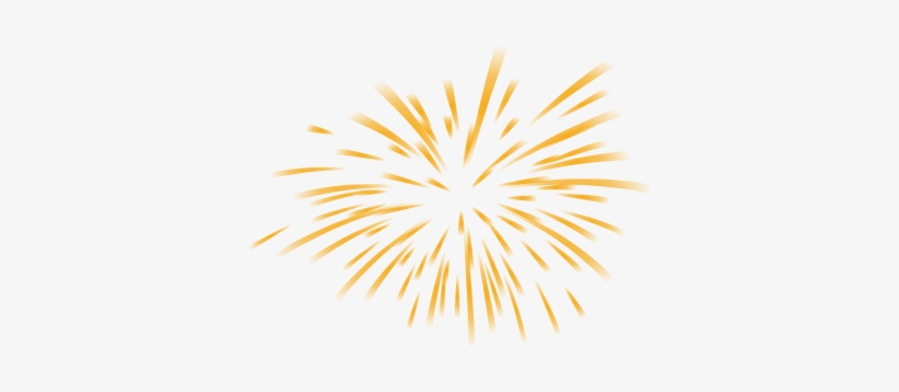 Golden firework burst with radiant streaks on a clean white background, symbolizing celebration and joy.