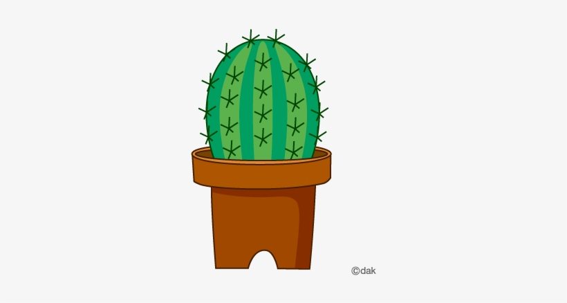 Cartoon Cactus in Pot - Free Illustration for Garden & Decor Sites
