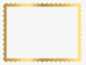 Golden ornate frame with scalloped lace-like border on white background, ideal for certificates or decorative overlays.
