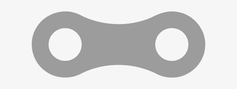 Gray stylized bicycle chain link icon on light background