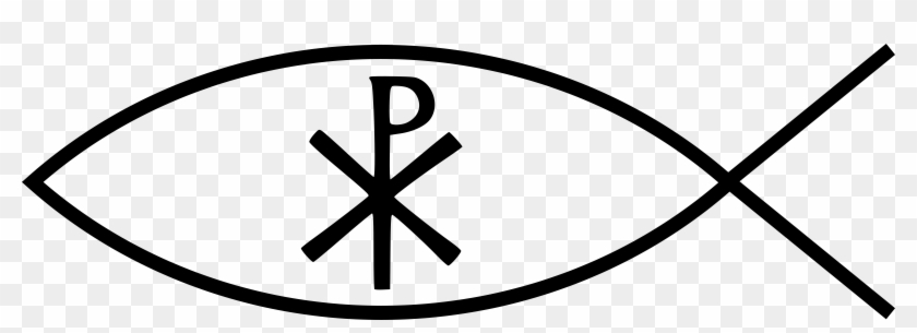 Ichthys symbol with Chi-Rho monogram inside, a historic Christian emblem representing Jesus Christ.
