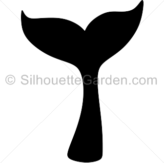 Simple black-and-white line drawing of a whale tail fluke silhouette.