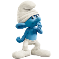Thoughtful Smurf - Iconic Blue Character in Contemplative Pose