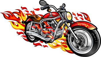 Flame-Powered Custom Motorcycle Art - Bold & Dynamic Design