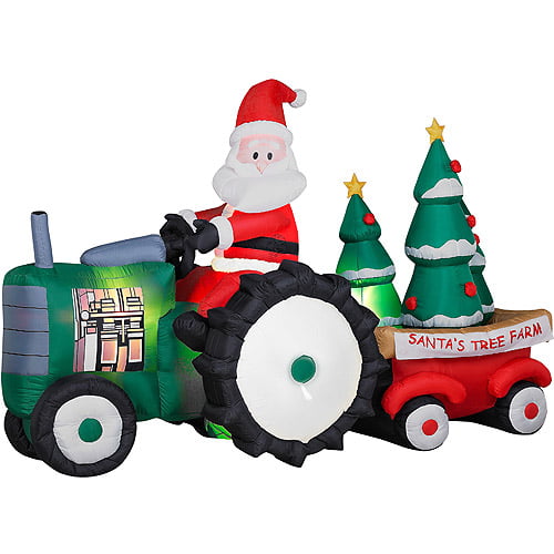 santa tractors - Clip Art Library