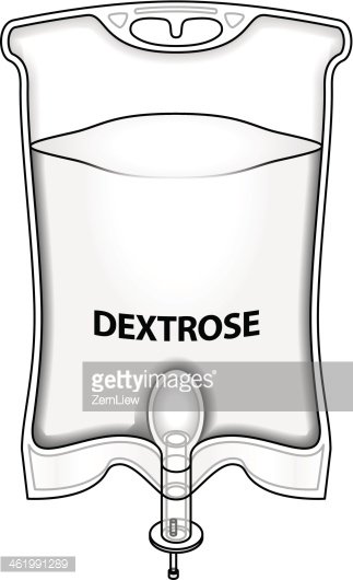 Dextrose IV Fluid Bag - Medical Infusion Illustration