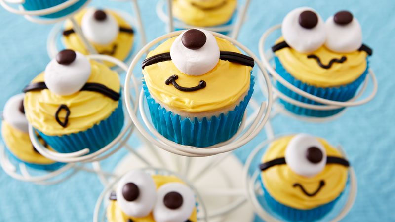 Cute Minion Cupcakes Recipe - Easy Despicable Me Party Treats