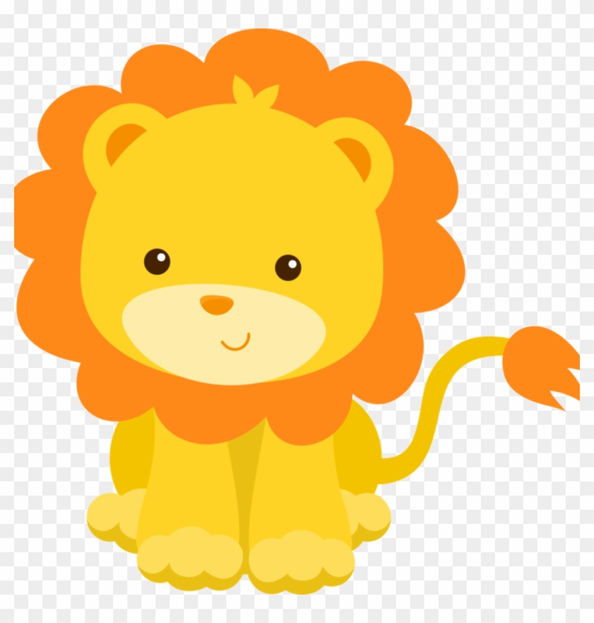 Cute cartoon lion with orange mane, sitting and smiling, ideal for children's content.