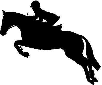 Equestrian Show Jumping Silhouette - Dynamic Horse and Rider Art