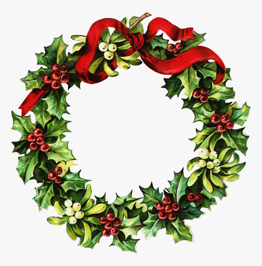 Traditional Holly Wreath Clipart - Free Download for Holiday Projects