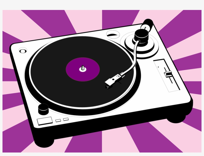 Retro Turntable Illustration - Vinyl Record Player Art