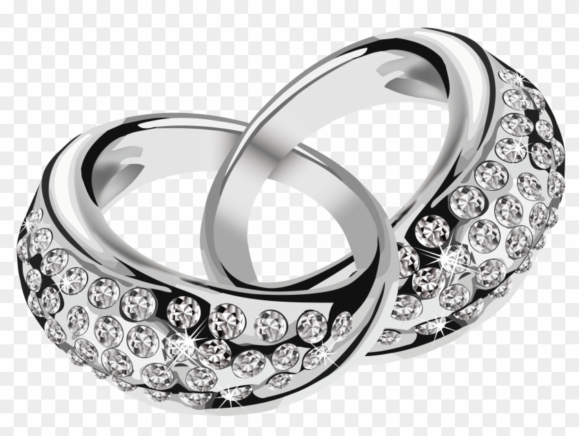 Elegant Diamond-Encrusted Wedding Rings - Symbol of Eternal Love