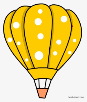 Yellow Polka Dot Hot Air Balloon Clipart - Free Download