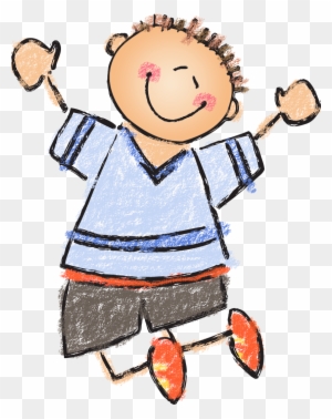 Happy Child Jumping - Playful Illustration for Kids’ Content