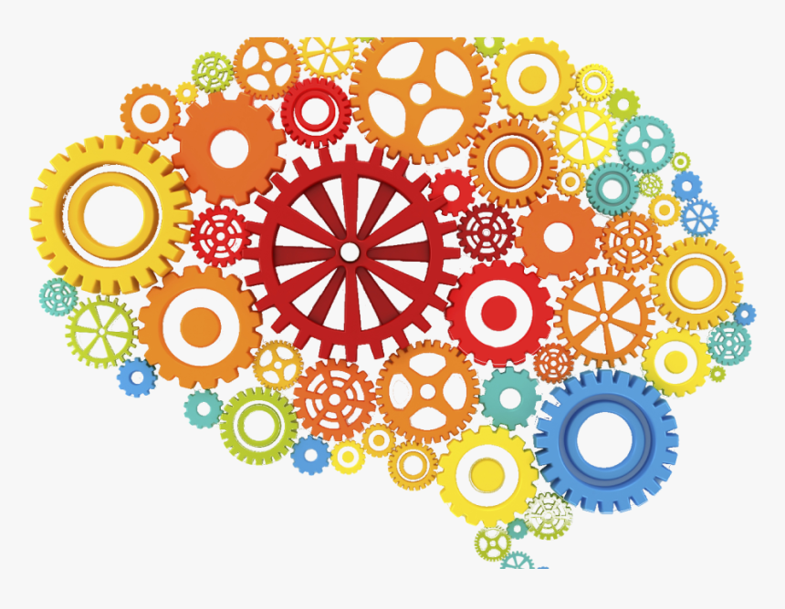 Brain Gears Illustration - Concept of Cognitive Mechanics & Innovation