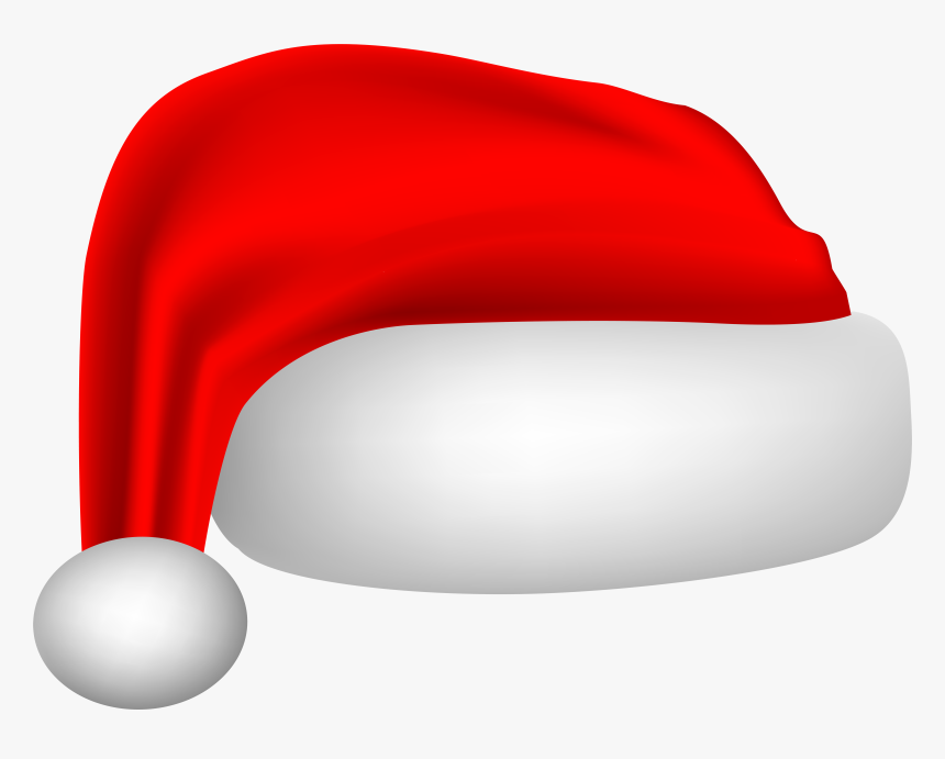 Classic red Santa hat with white trim and pom-pom, glossy fabric texture.