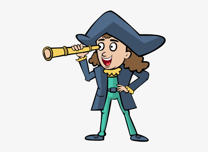 Explorer Character with Telescope - Fun Educational Illustration