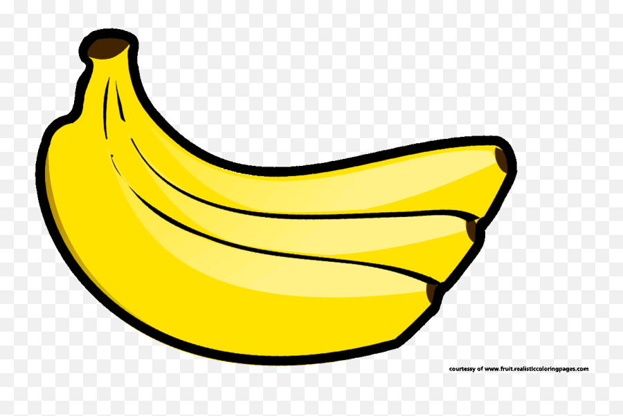 A cartoon-style bunch of three yellow bananas with black outlines on a transparent background.