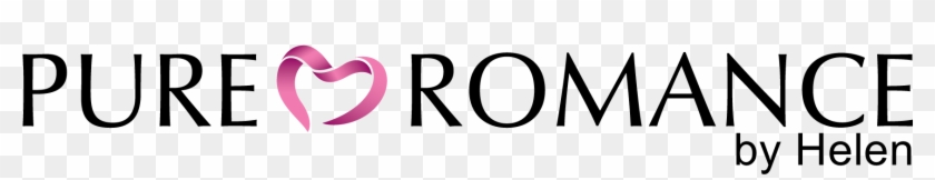 Pure Romance by Helen logo featuring elegant black serif text with a pink heart icon between "Pure" and "Romance".