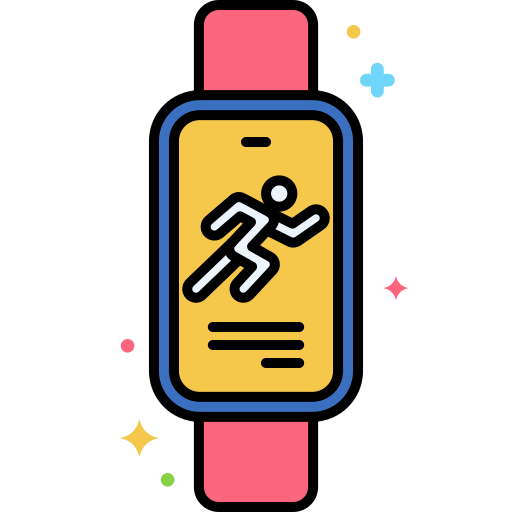 Smartphone displaying a running person icon and placeholder text, symbolizing fitness tracking or activity logging app.