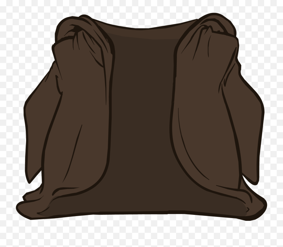 Brown fabric draped over a surface, showing soft folds and texture on transparent background.