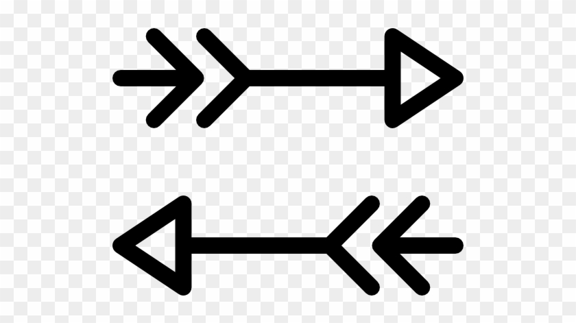 Two black arrow icons pointing right and left on a transparent background, symbolizing direction or navigation.