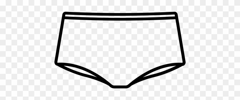 Simple black line drawing of men's brief-style underwear on transparent background.